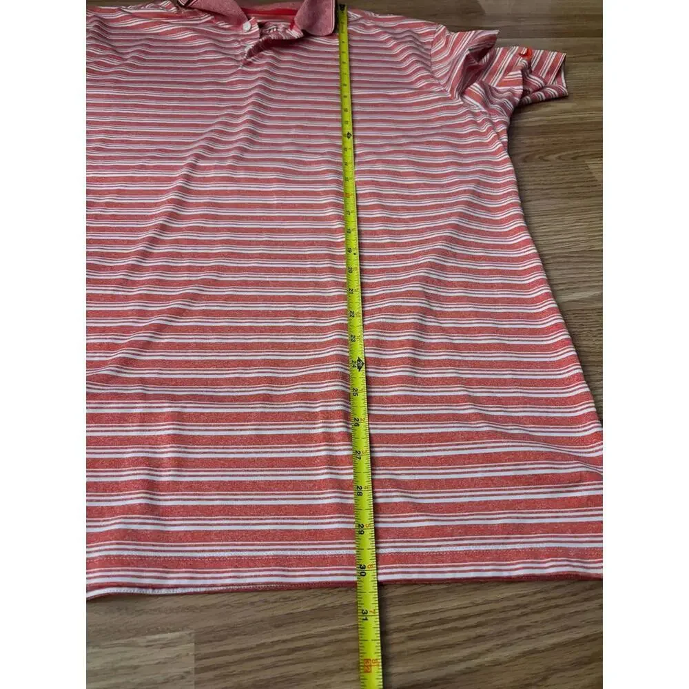 Nike Dri-Fit Red & White Stripe Polo Golf Shirt Size XL